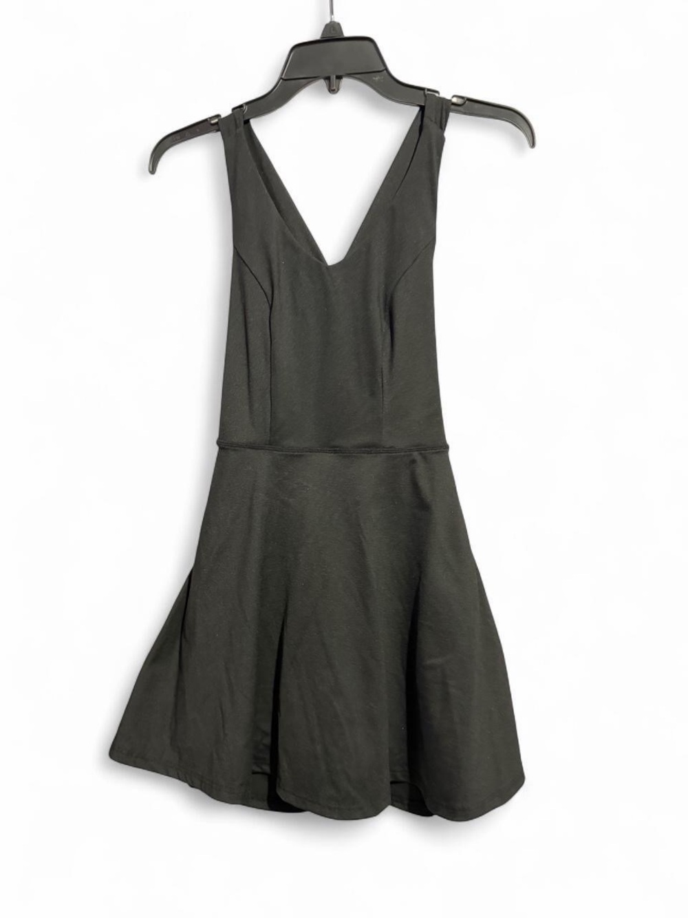 Women's Black V-Neck Fit & Flare active Dress
